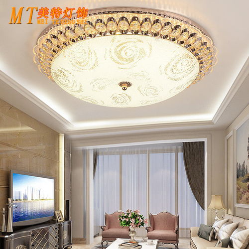 led圓形水晶燈吸頂燈臥室燈歐式客廳燈餐廳燈婚房間燈飾陽(yáng)臺(tái)燈具
